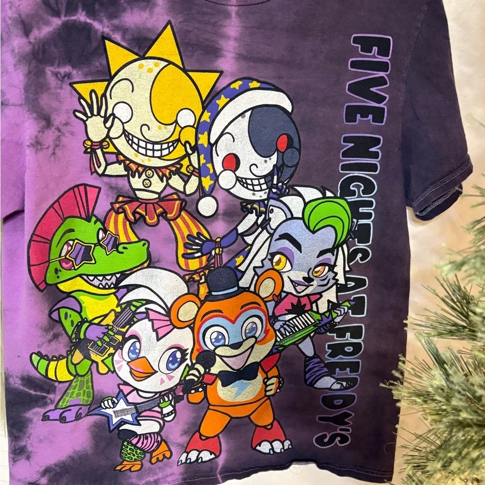 Five Nights at Freddy’s (FNAF) Women’s Graphic T-Shirt - Purple Tie-dye. - Picture 6 of 8